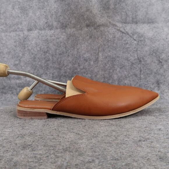 Shoes Womens 39 Mule Flats Slip On Fashion Casual Brown Pointed Toe Classic Boho - Picture 2 of 11